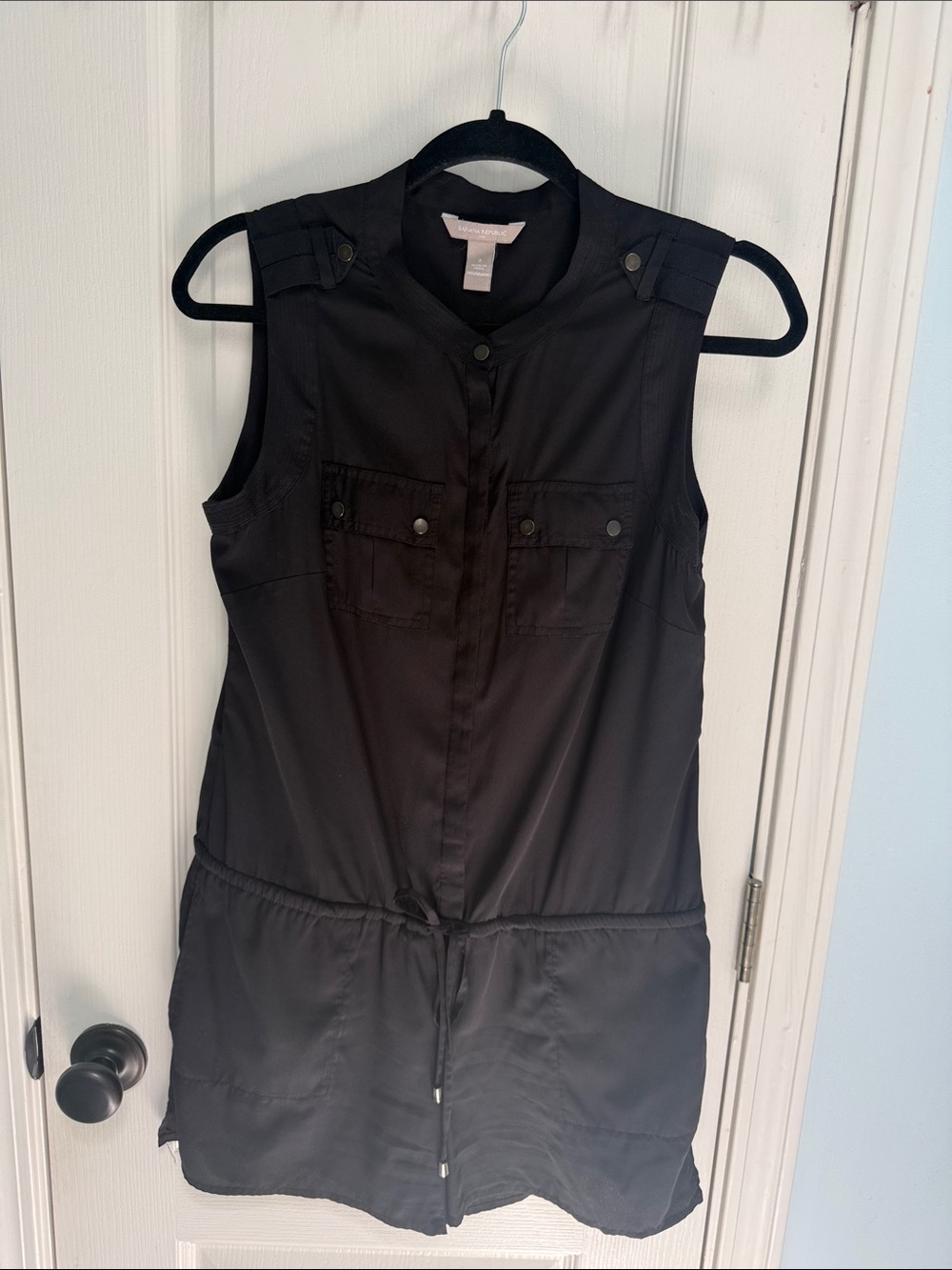 Banana Republic Black Sleeveless Utility Jumpsuit Romper